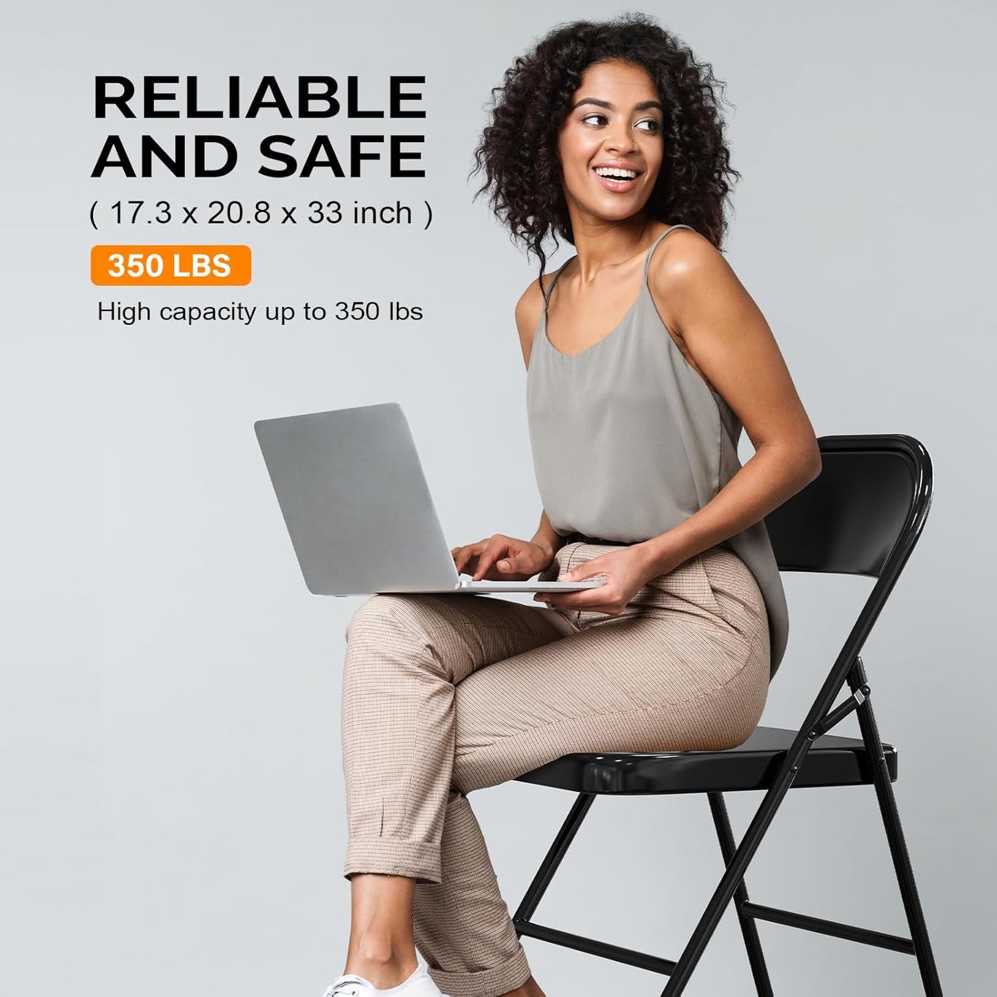 Black folding chair rental dimensions and seating capacity