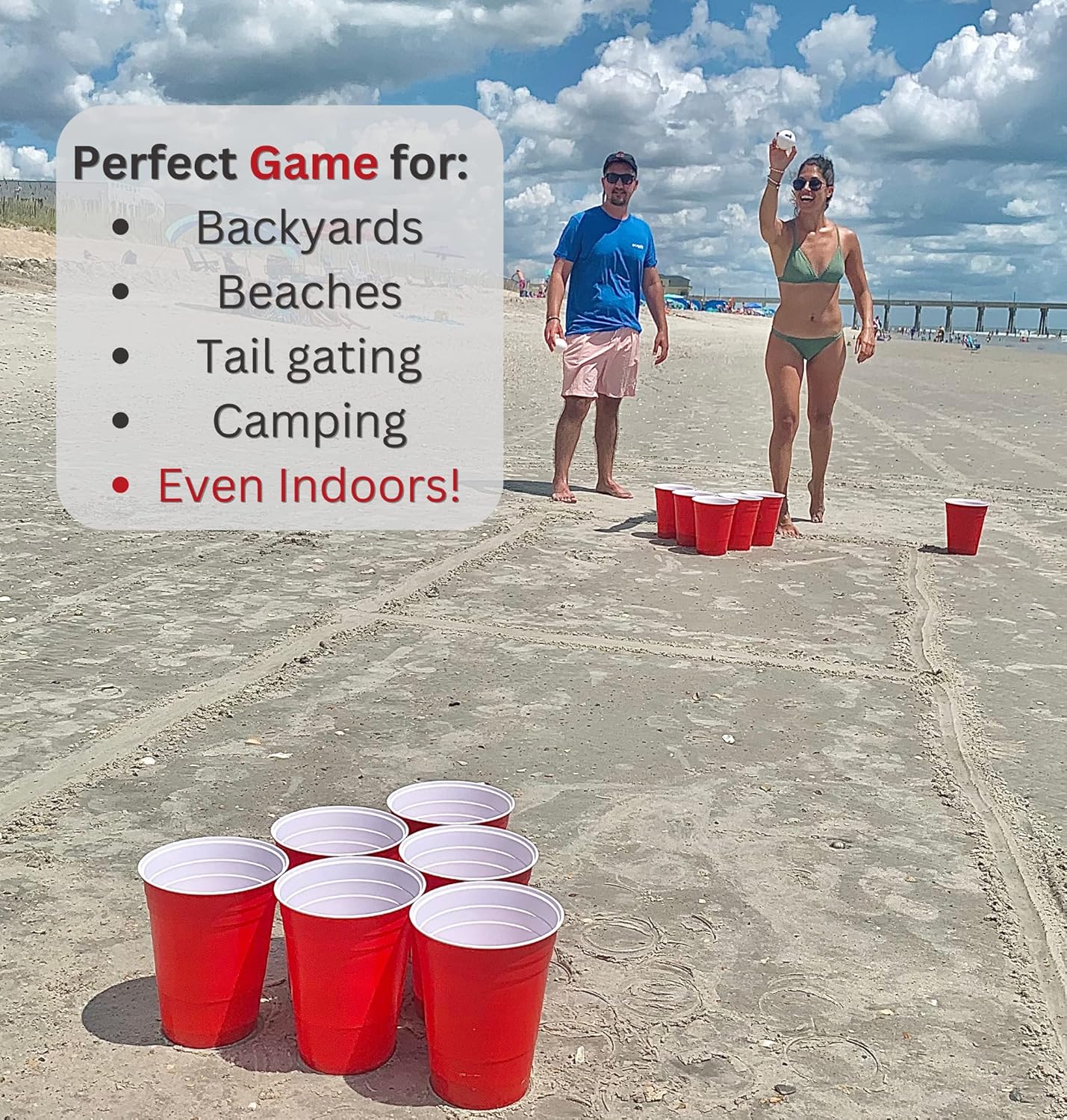 Jumbo pong yard game rental dimensions and rules