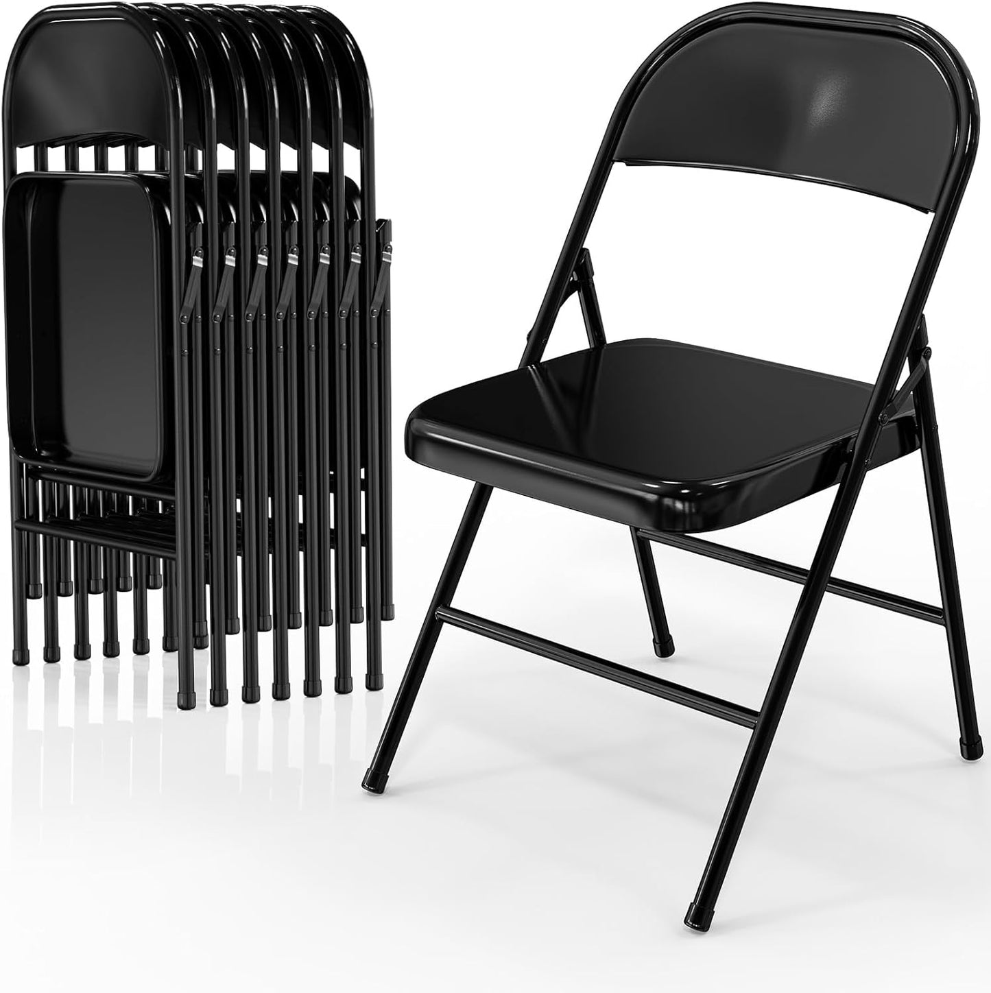 Black folding chair rental – heavy duty non-padded event seating Concord NC