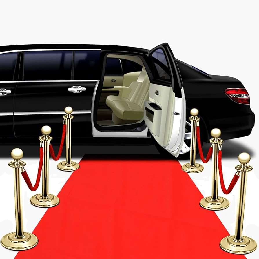 VIP red carpet entrance package rental with gold stanchions – Concord NC