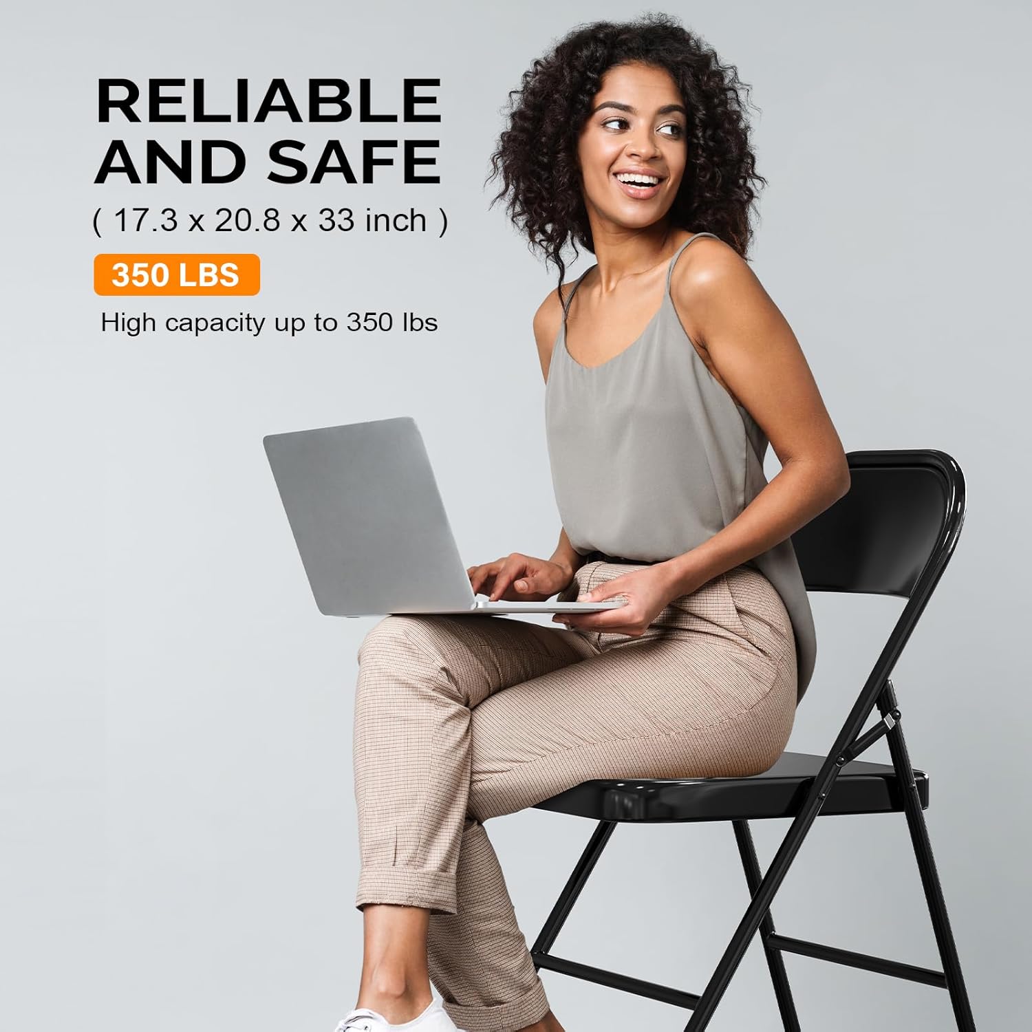 Black folding chair rental dimensions and seating capacity