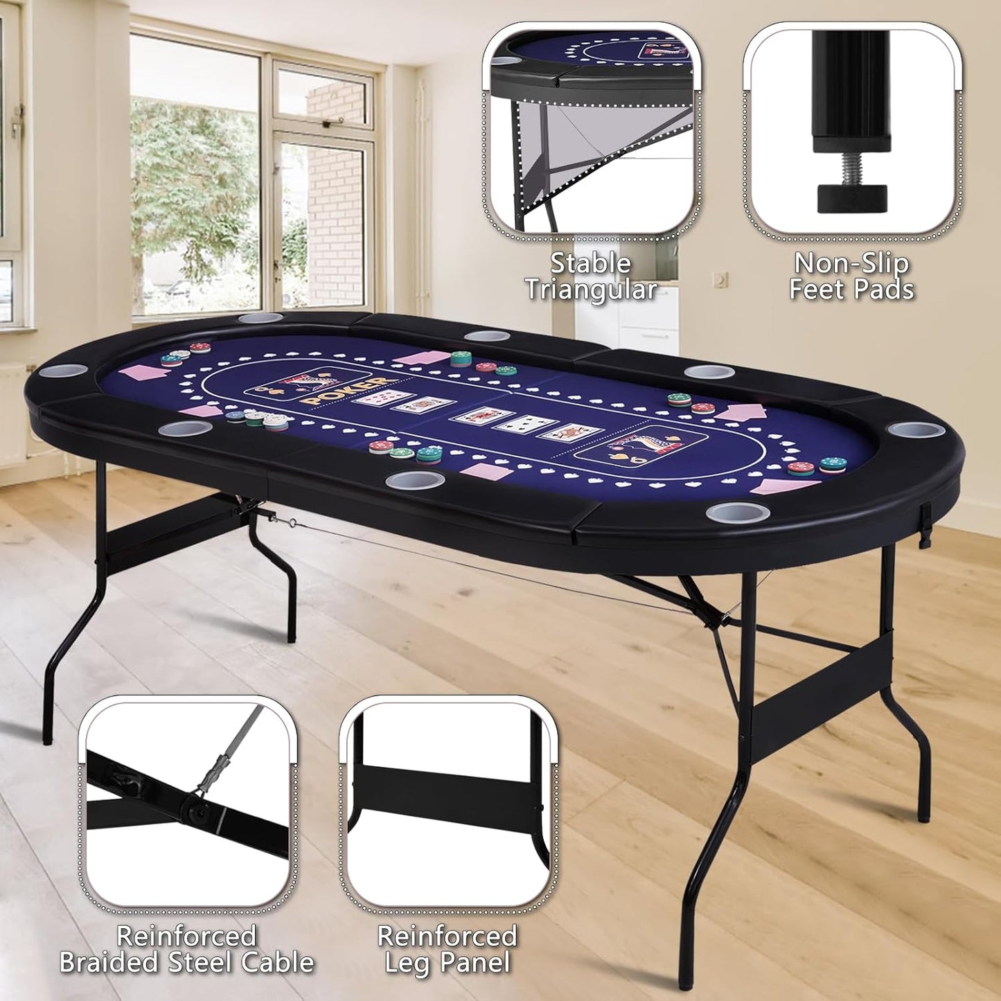 Poker night table rental delivered for events near Charlotte NC