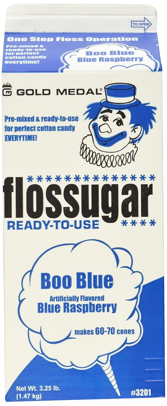Blue Raspberry Cotton Candy Floss Sugar – 3.25 lb Carton