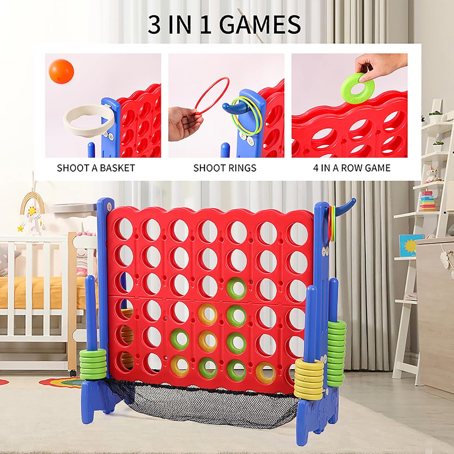 Giant Connect Four set up for a backyard party near Charlotte NC