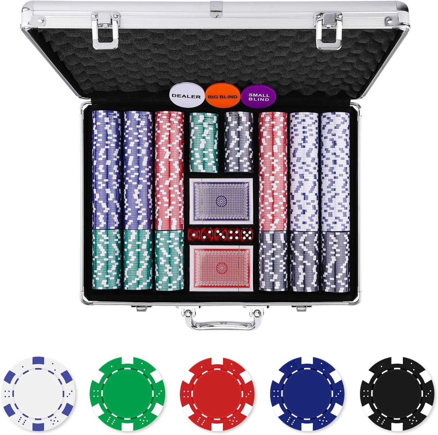 500 piece poker chip set rental – casino night party supplies Concord NC