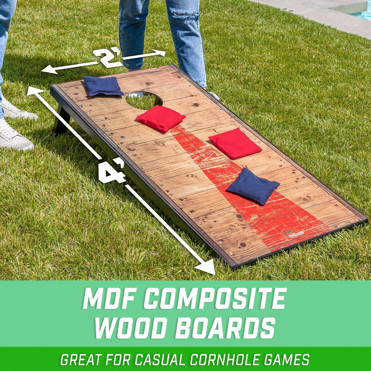 Cornhole bean bags rental included with board set in Concord NC