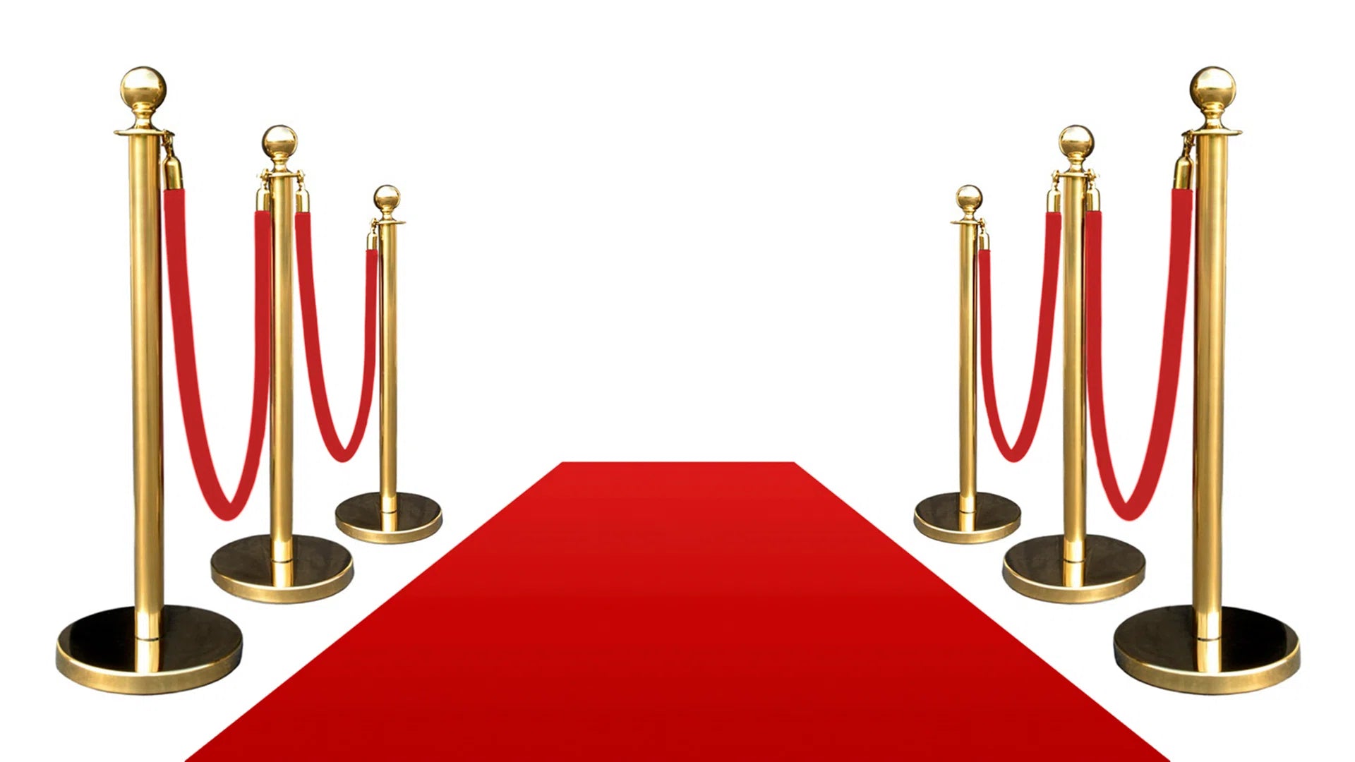 Close-up of gold stanchion and red velvet rope – Carolina Party Essentials rental